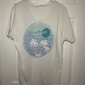 XL Free Planet T-shirt White with palm trees